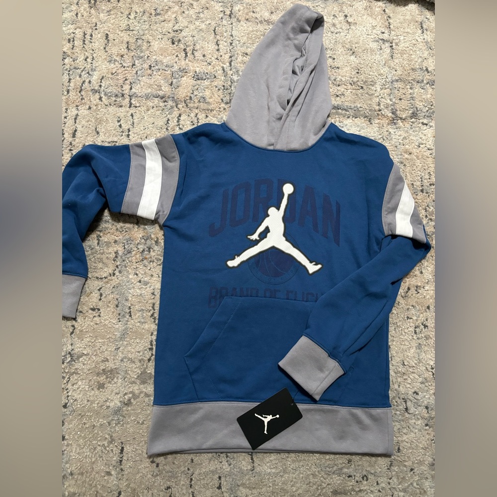 Jordan boys logo true blue hoodie sweatshirt